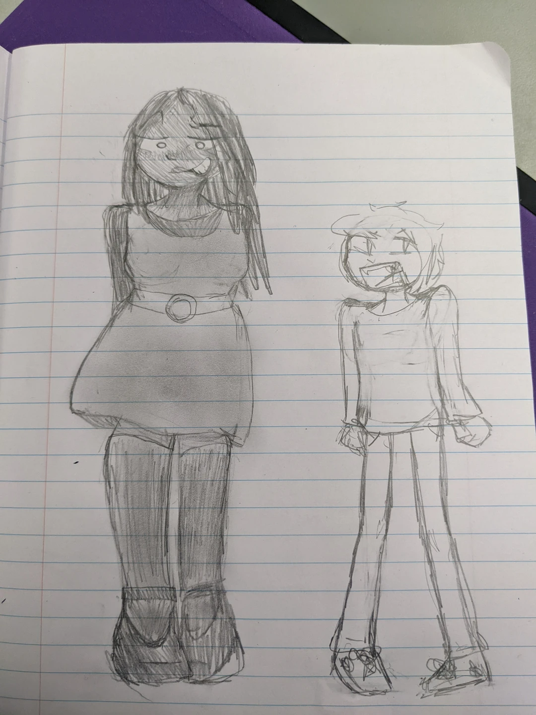 old concept art of Jade and Alex